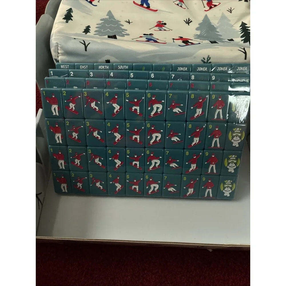 American Mahjong Tile Set with Carrying Bag and Accessories, 160 Acrylic Engrave